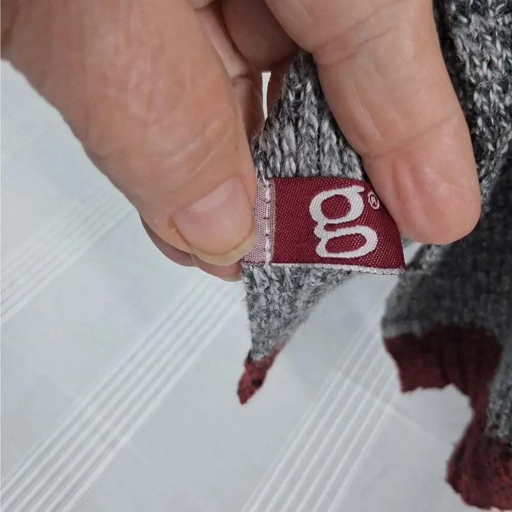 Gena Accessories Cardigan Sweater Wrap‎ Shawl Women's One Size Red Gray Pockets